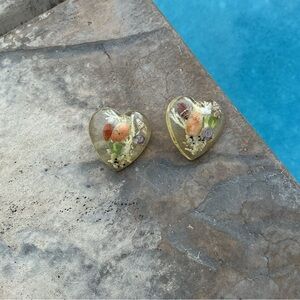 Heart-Shaped Resin Earrings shells from Hawaii